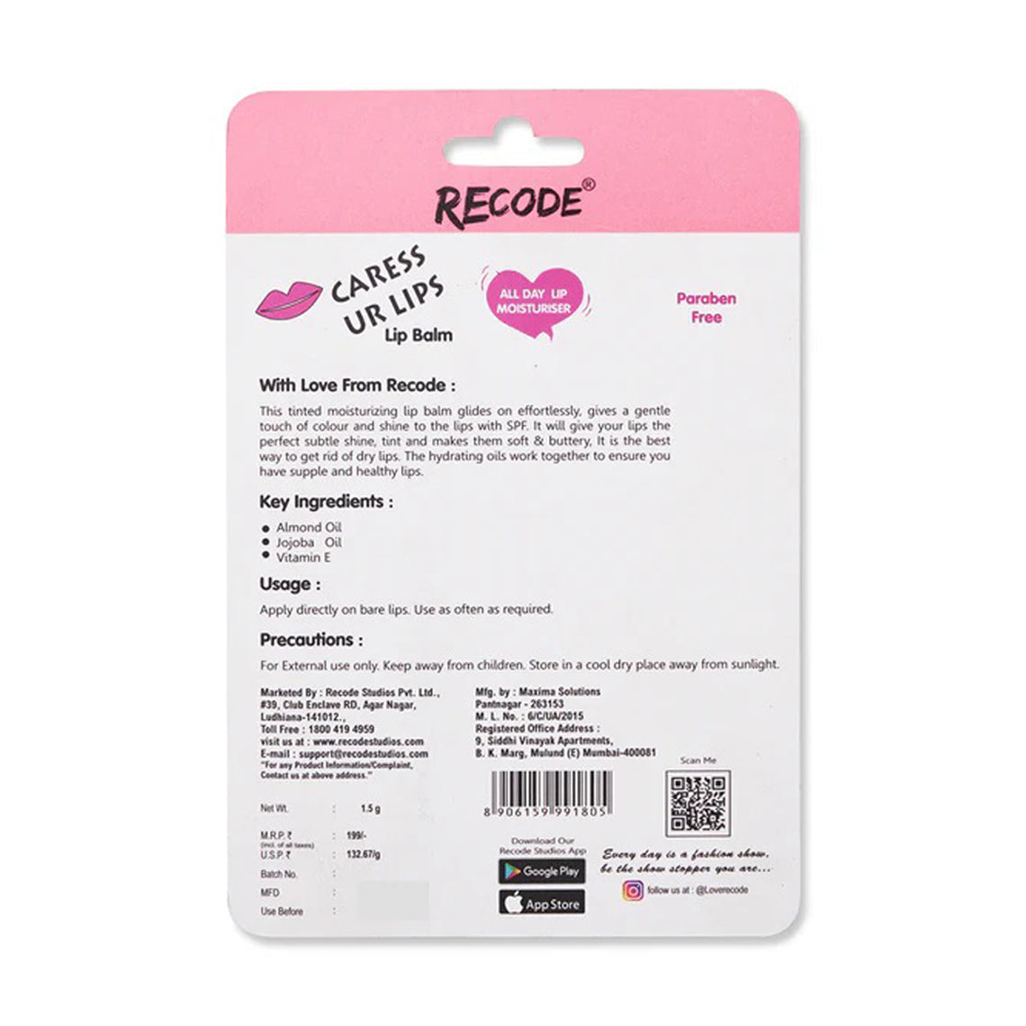 Recode Lip Balm 1.5G