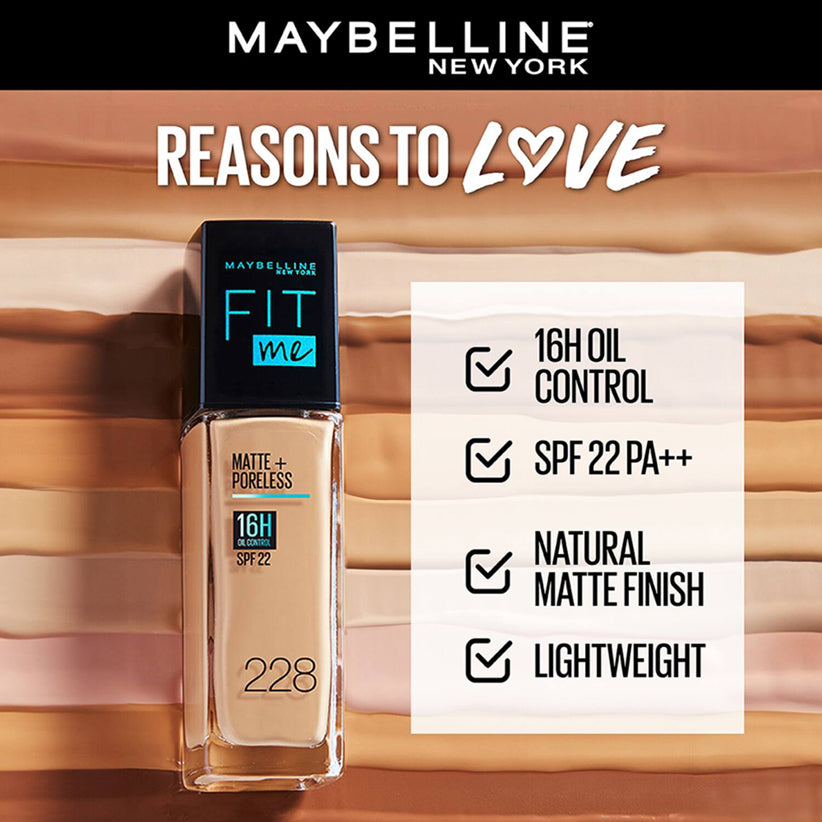 Maybelline Fit Me Matte + Poreless Liquid Foundation 30Ml