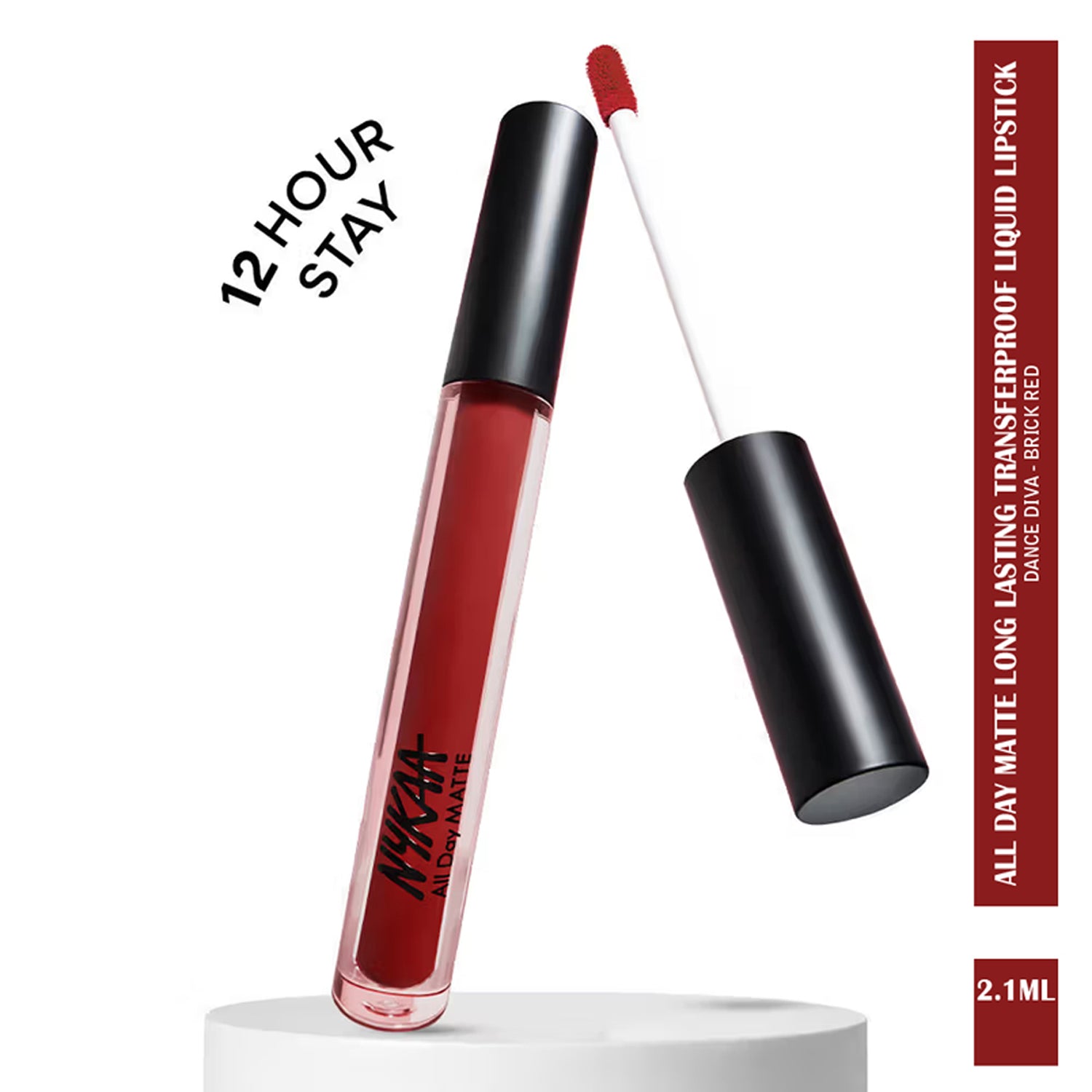 Nykaa All Day Matte Waterproof Transfer Proof 12H Liquid Lipstick 2.1Ml
