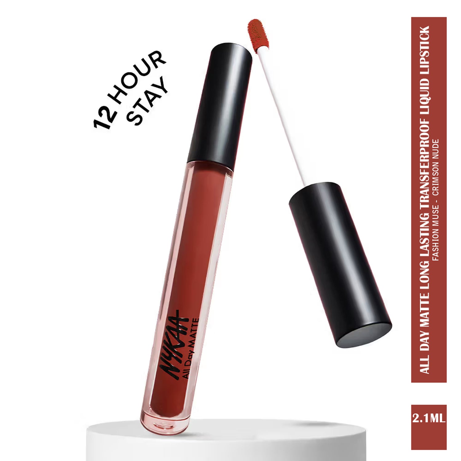 Nykaa All Day Matte Waterproof Transfer Proof 12H Liquid Lipstick 2.1Ml
