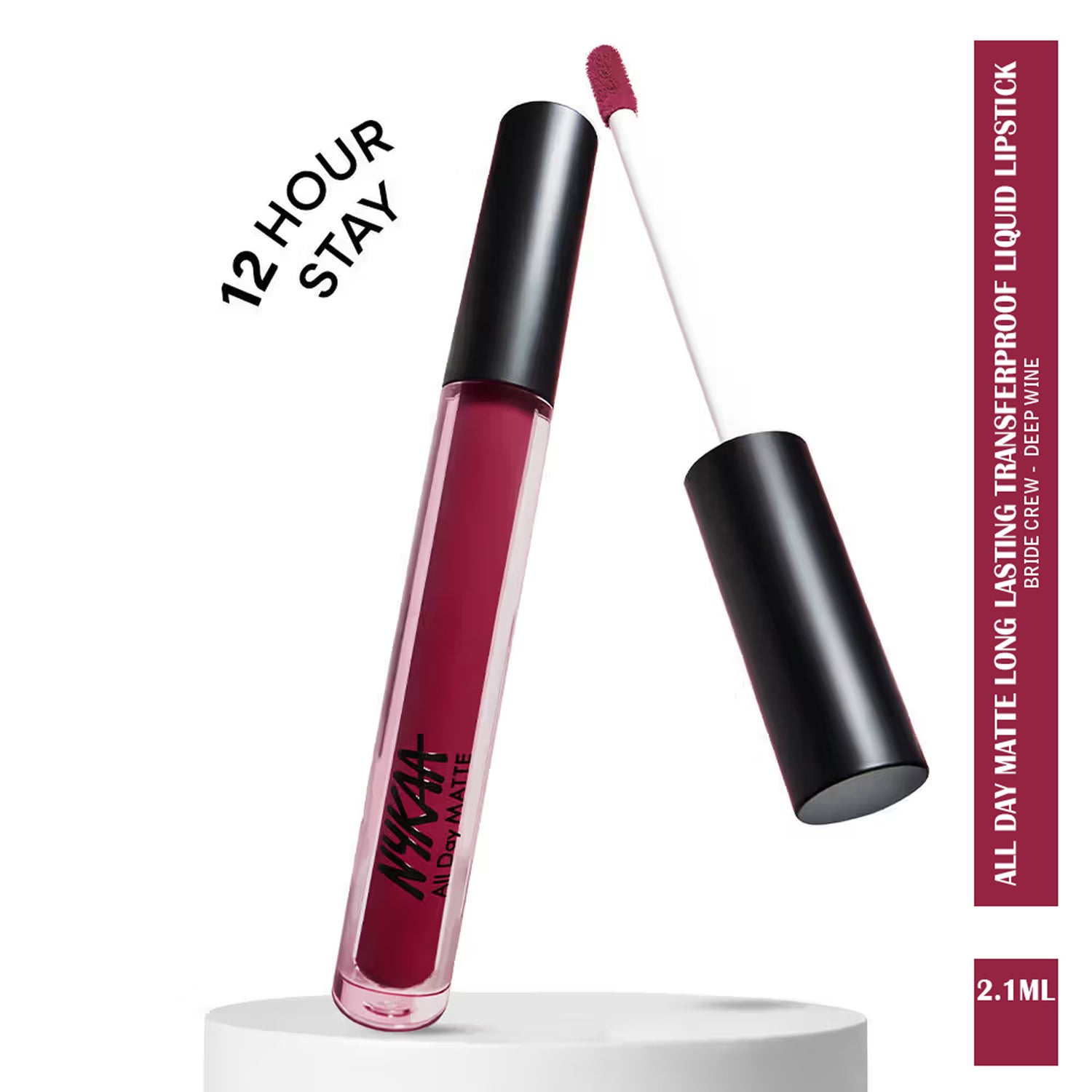 Nykaa All Day Matte Waterproof Transfer Proof 12H Liquid Lipstick 2.1Ml