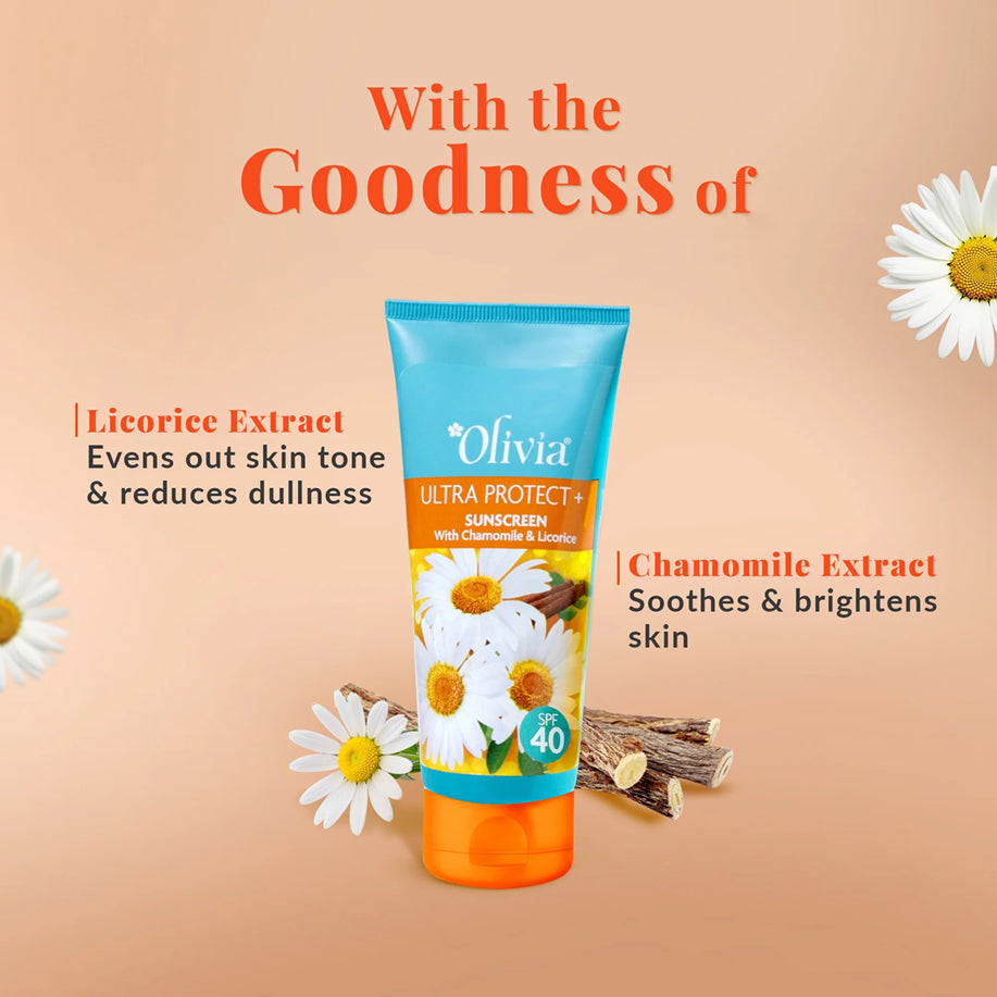 Olivia Ultra Protect + Sunscreen With Chamomile And Licorice Spf40