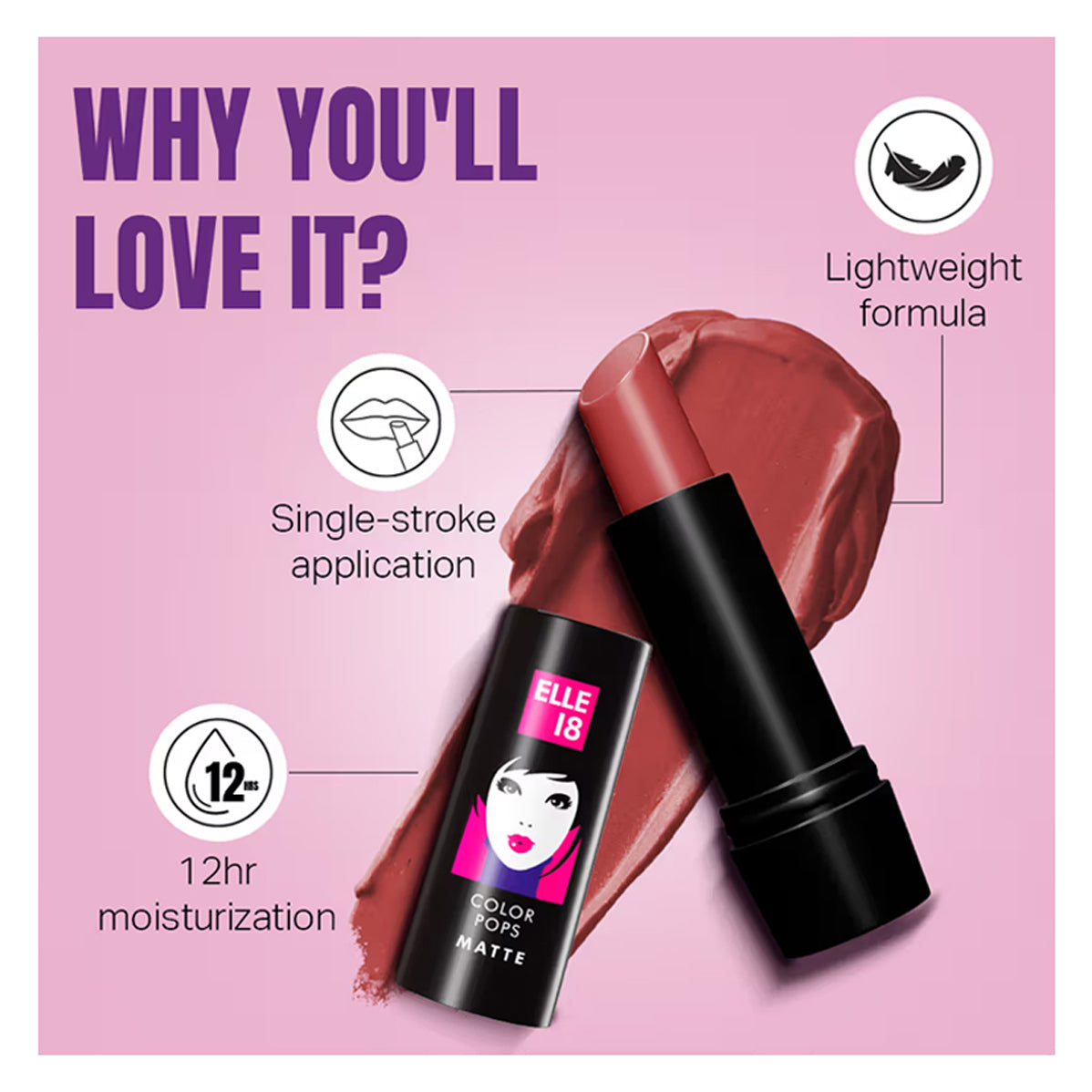 Lakme Elle 18 Color Pops Matte Lip Color 4.3G