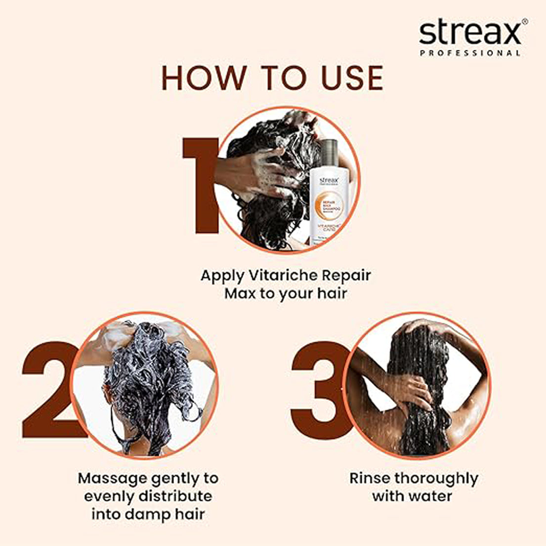 Streax Professional Vitariche Care Repair Max Shampoo