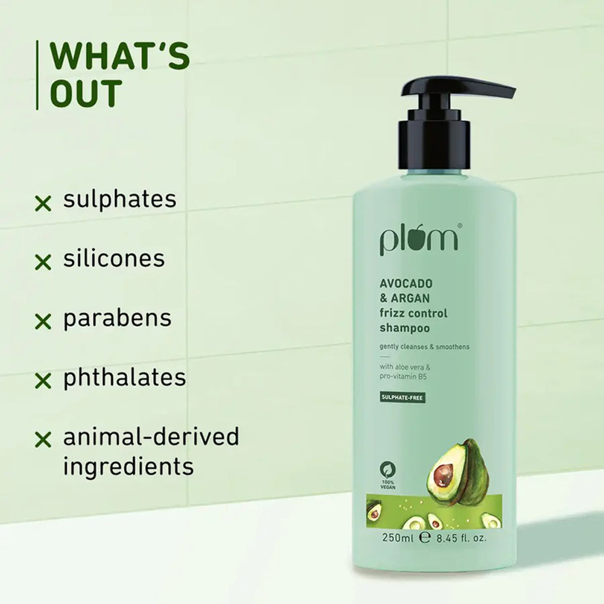 Plum Avocado Argan Frizz Control Shampoo 250Ml