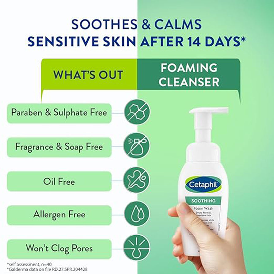 Cetaphil Soothing Foam Wash For Dry To Normal 200Ml