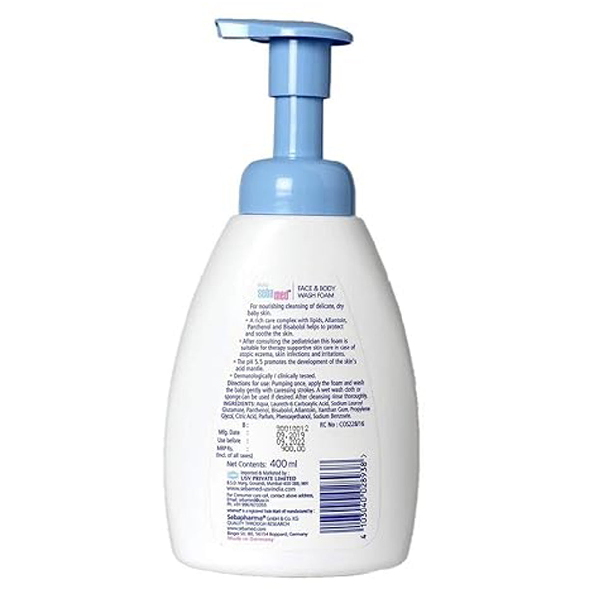 Sebamed Baby Ph 5.5 Face Body Wash Foam With Panthenol 400Ml