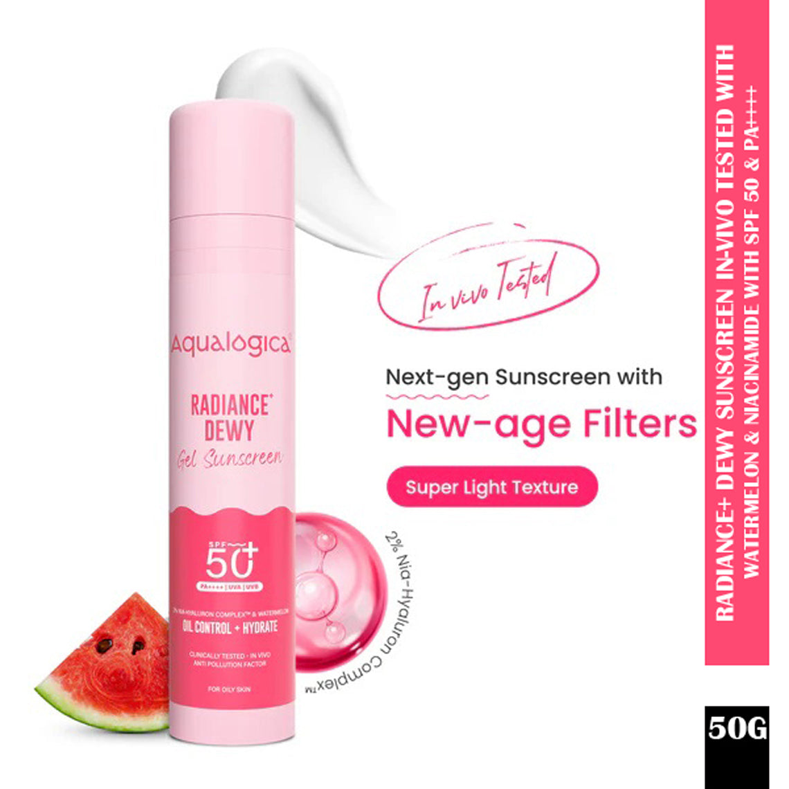 Aqualogica Radiance+ Dewy Sunscreen Watermelon & Niacinamide Spf 50+