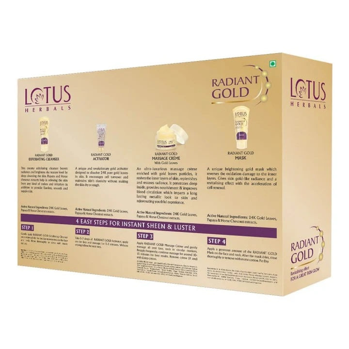 Lotus Radiant Gold Cellular Glow Facial Kit 170G*4N