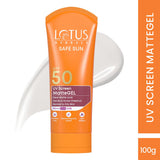Lotus Safe Sun Uv Screen Mattegel Sunscreen Spf 50 Pa+++