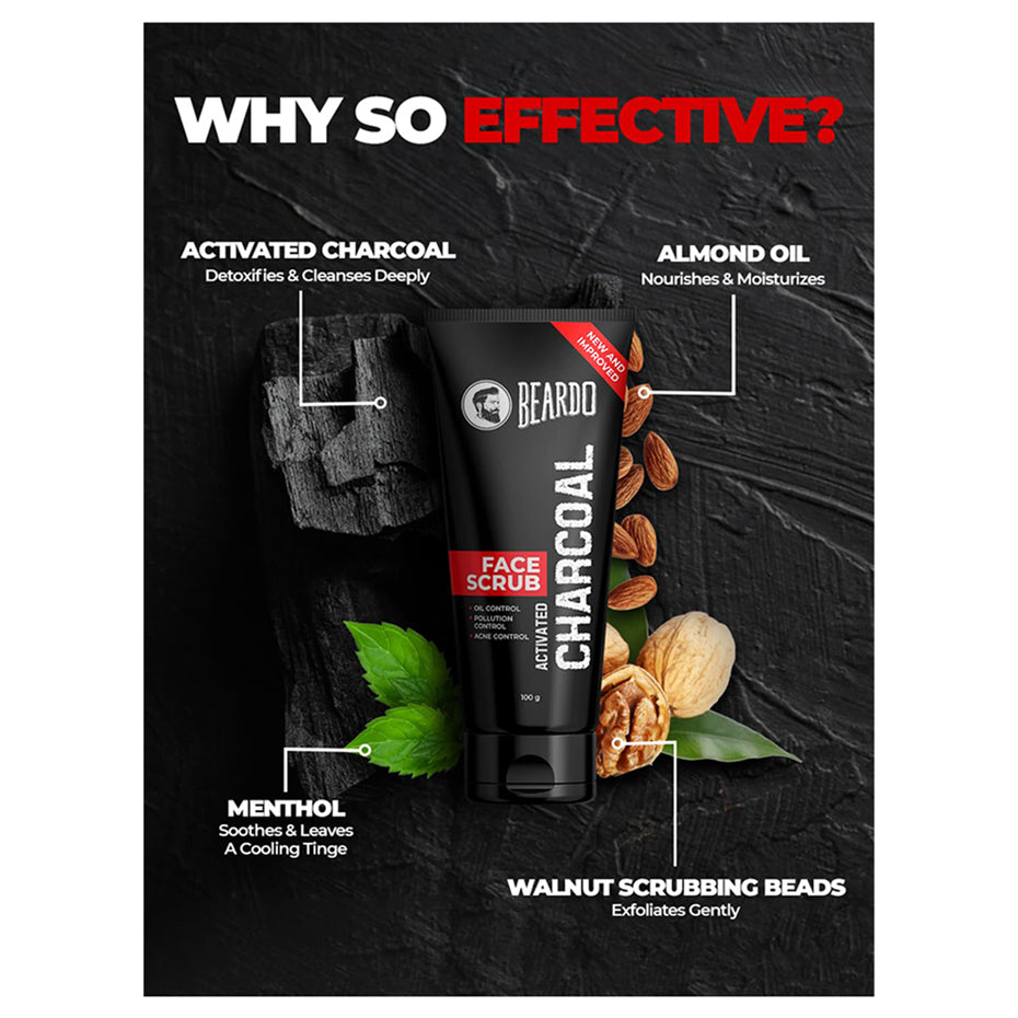 Beardo Activated Charcoal Face Scrub 100G