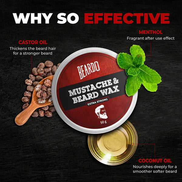 Beardo Beard & Mustache Wax - Extra Strong 50G