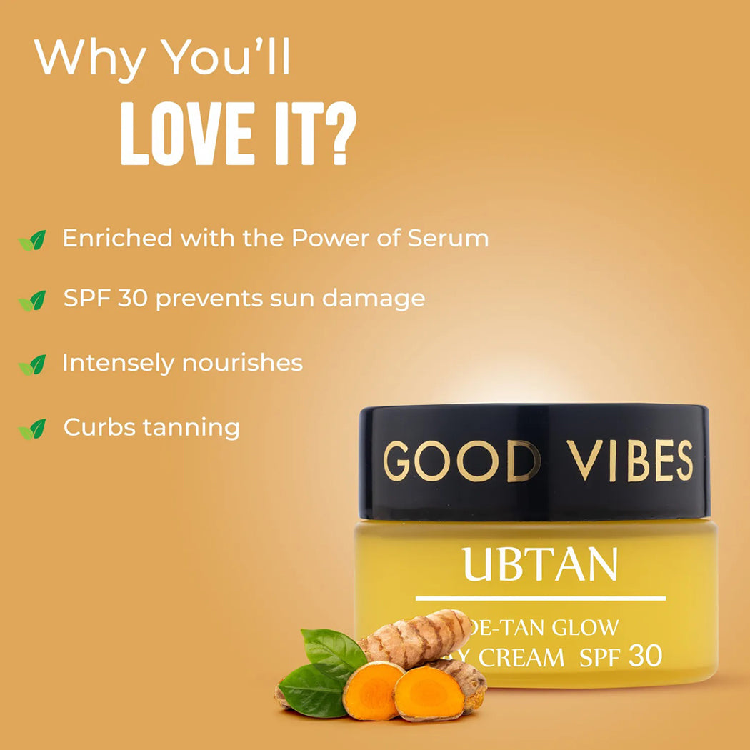 Good Vibes De-Tan Glow Ubtan Day Cream Spf 30