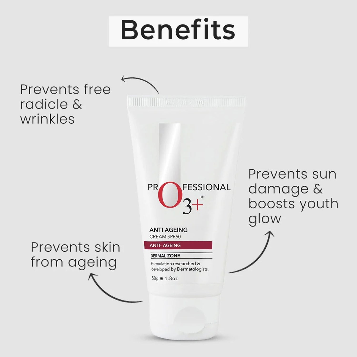 O3+ Anti-Ageing Cream Spf 60 Youth Glow Agelock 50G