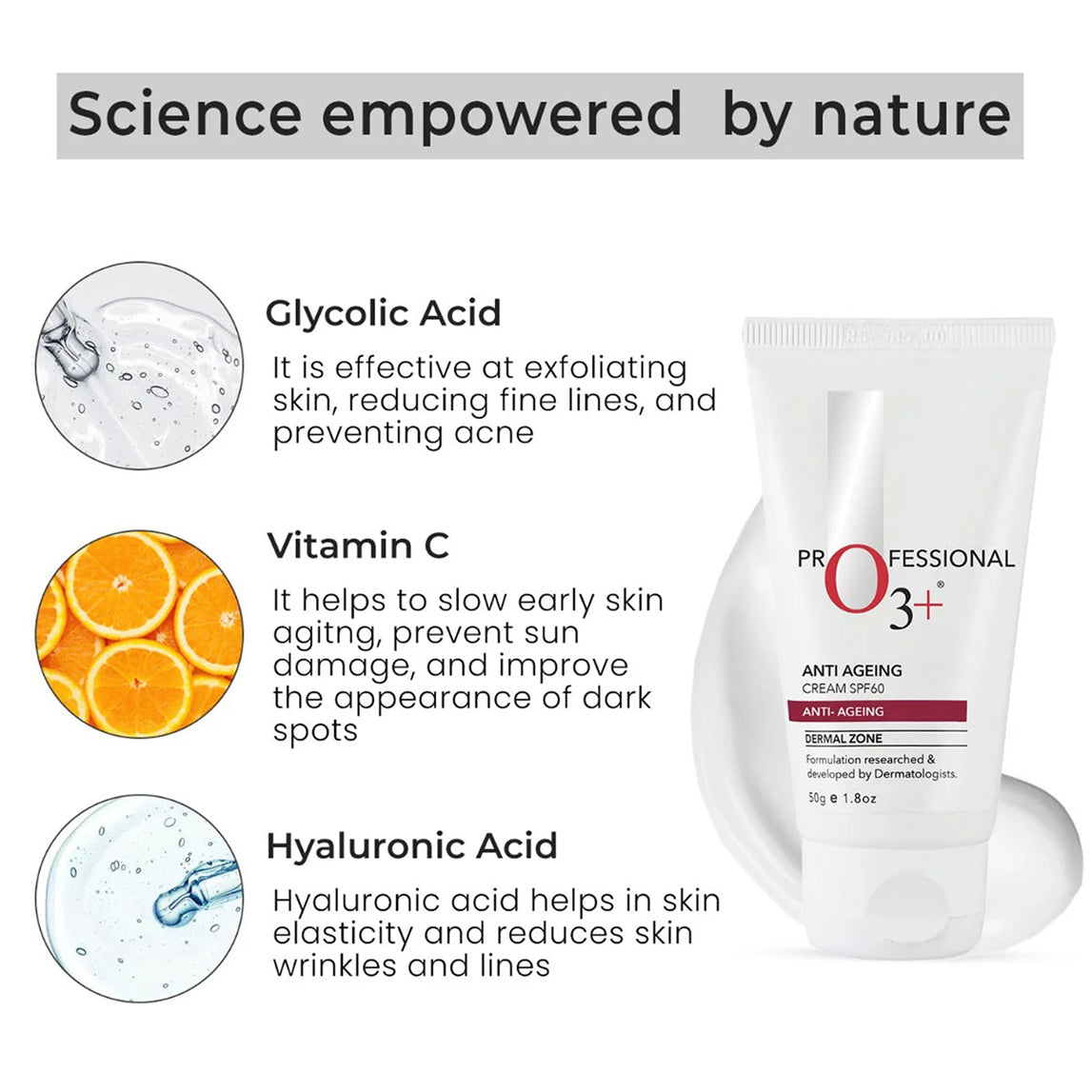 O3+ Anti-Ageing Cream Spf 60 Youth Glow Agelock 50G