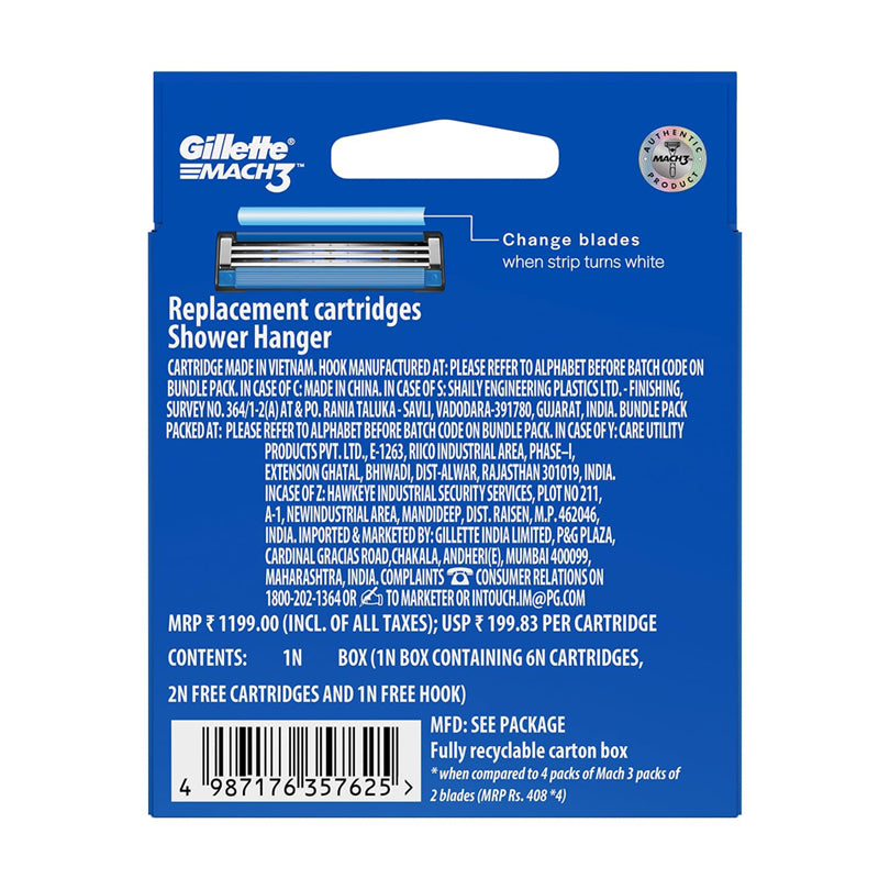 Gillette Mach3 Fresh Clean 8N Cartridges