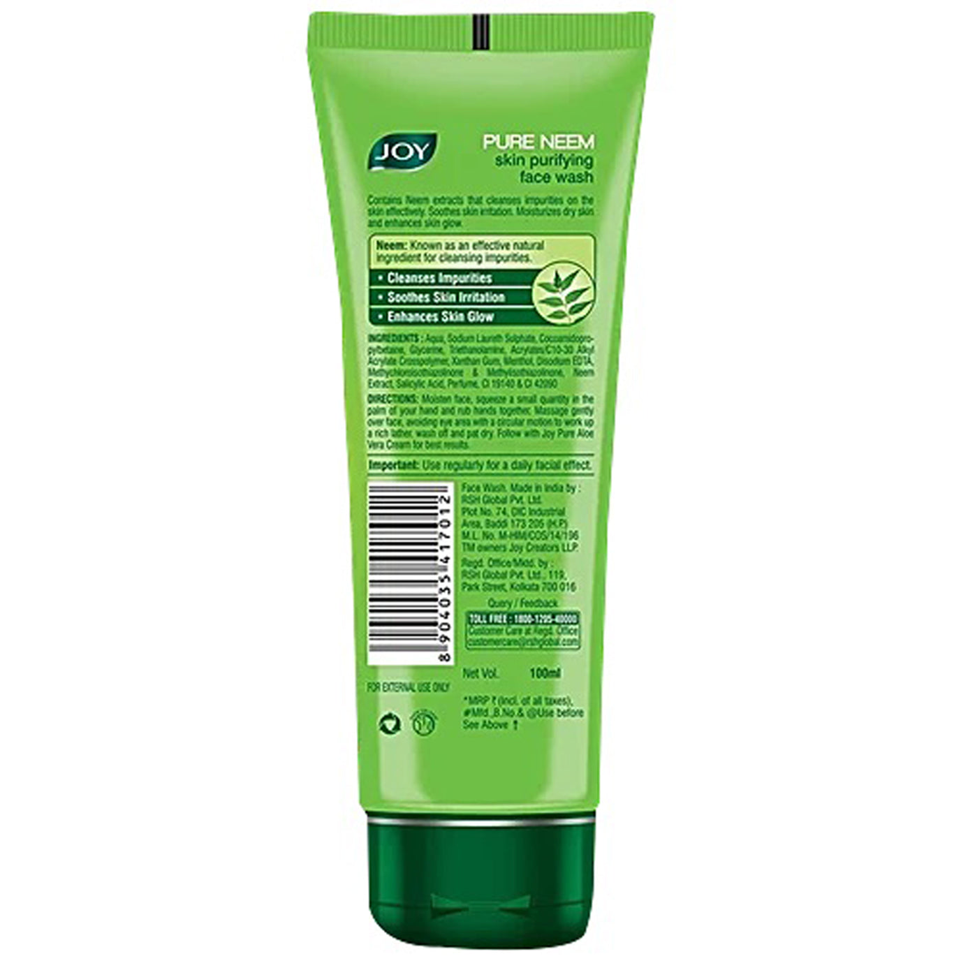 Joy Pure Neem Skin Purifying Face Wash