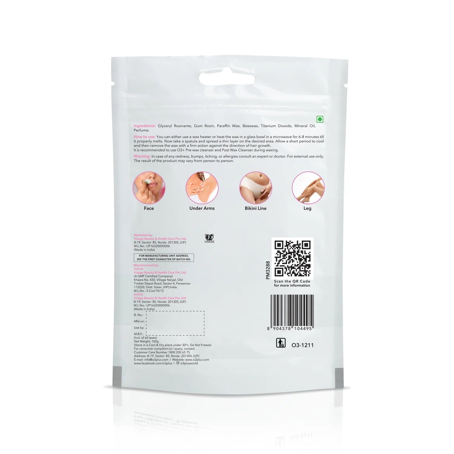 O3+ Peel Off Wax Hair Removal Beans