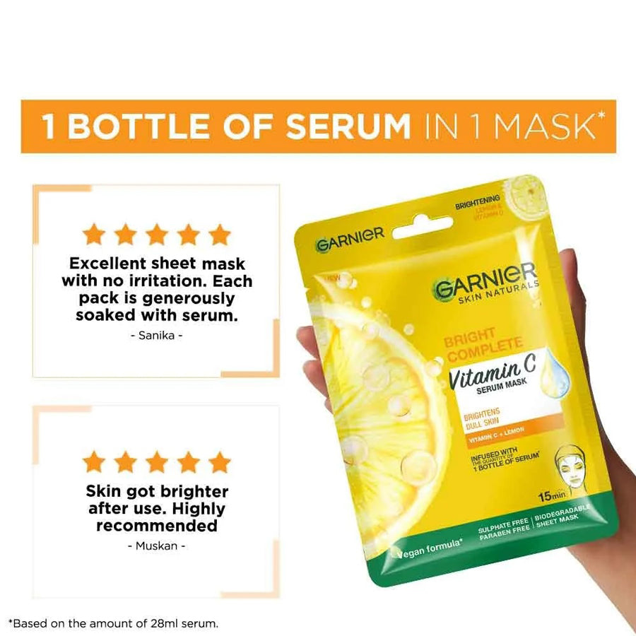 Garnier Bright Complete Serum Sheet Mask 28G