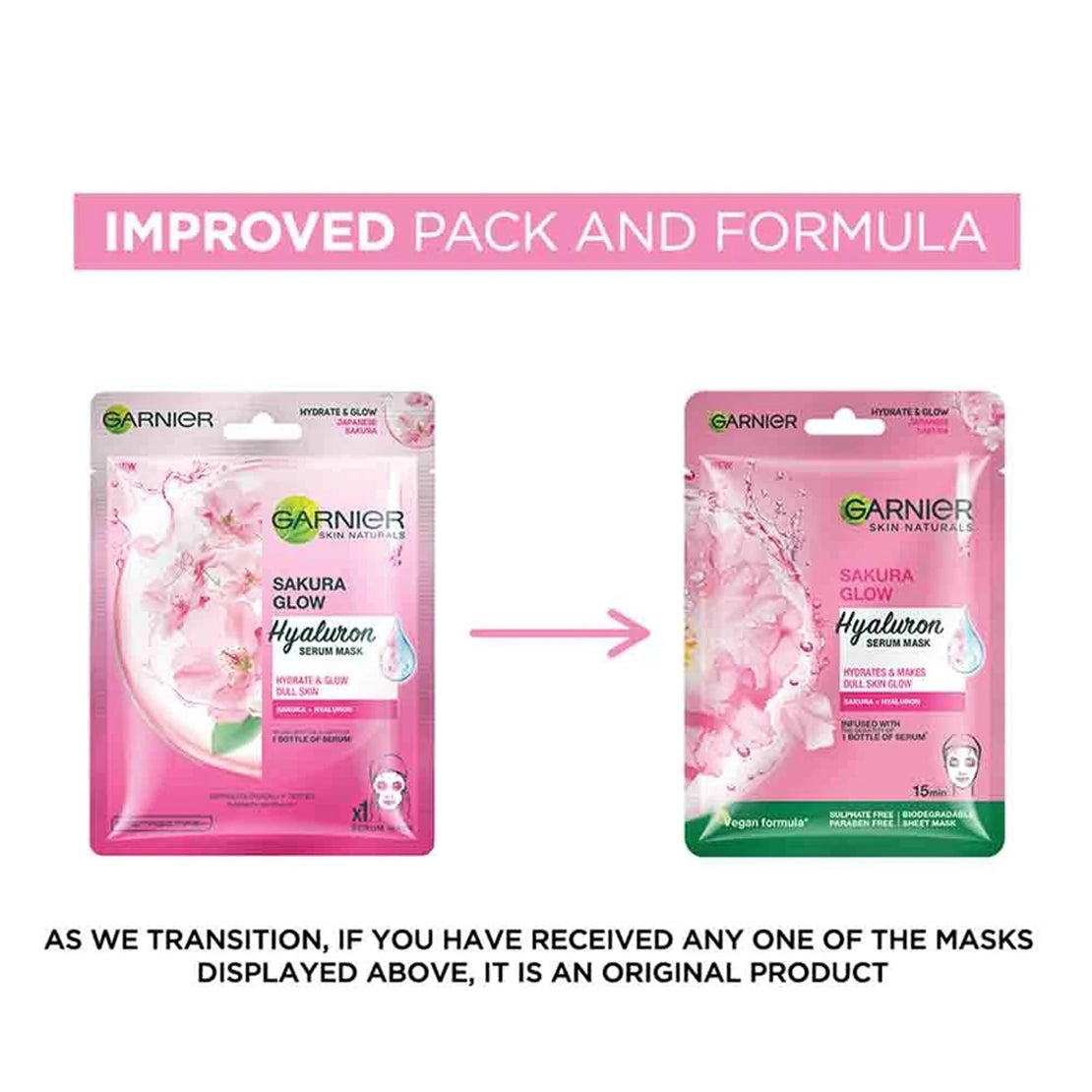 Garnier Sakura Glow Serum Sheet Mask 32G