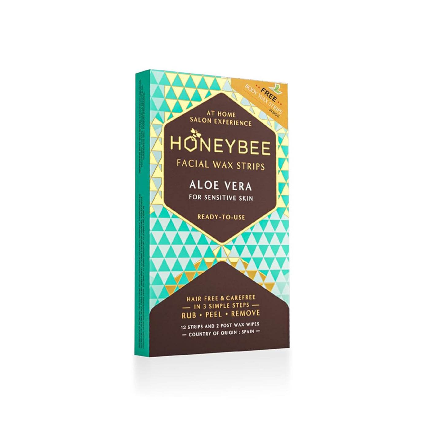 Honeybee Facial Wax Strips Aloe Vera For Sensitive Skin
