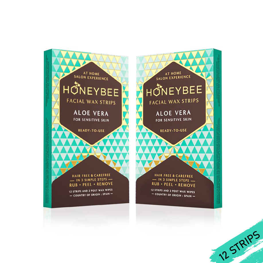 Honeybee Facial Wax Strips Aloe Vera For Sensitive Skin