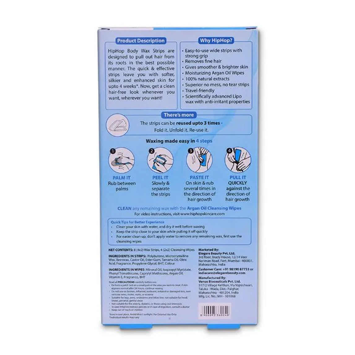 Hiphop Skin Brightening Easy-To-Use Wax Strips