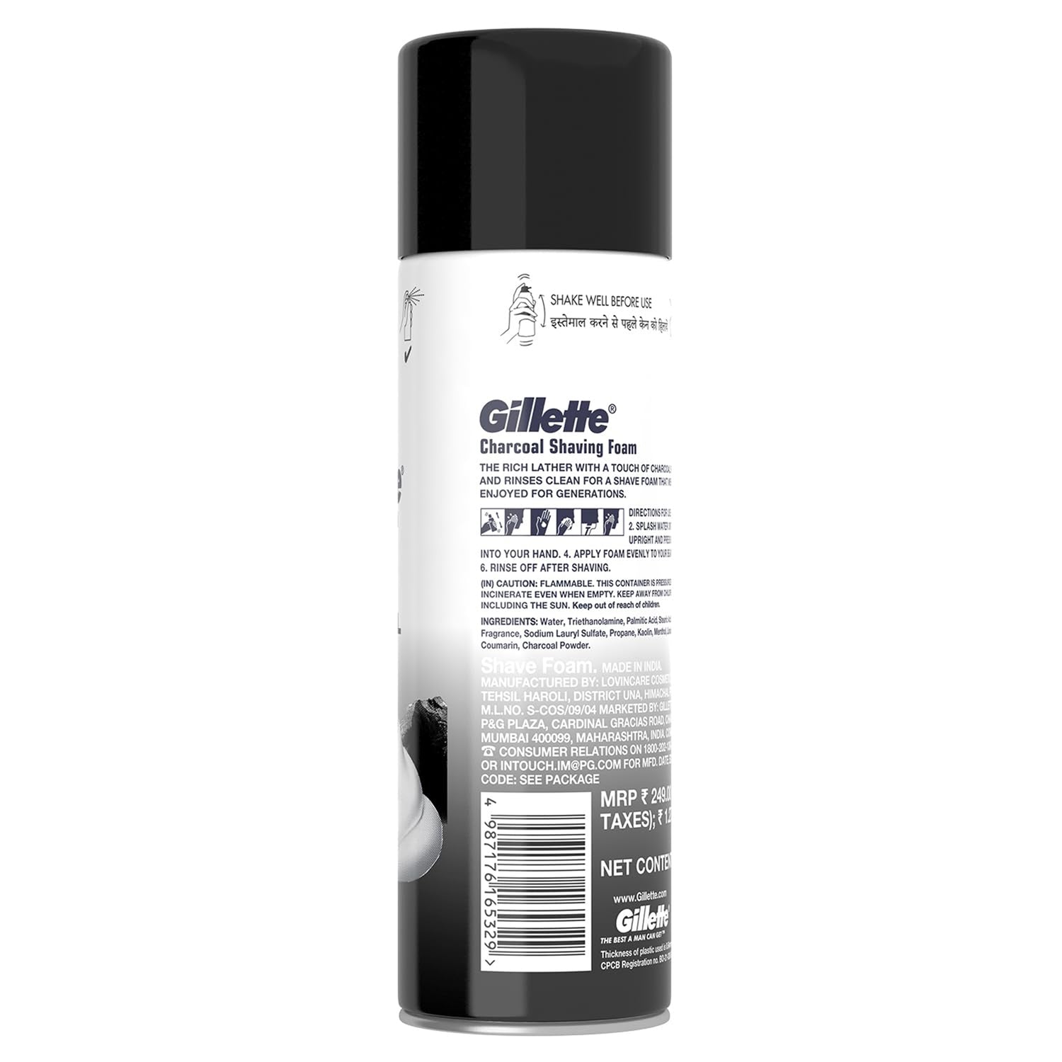 Gillette Shaving Foam With Charcoal 196G