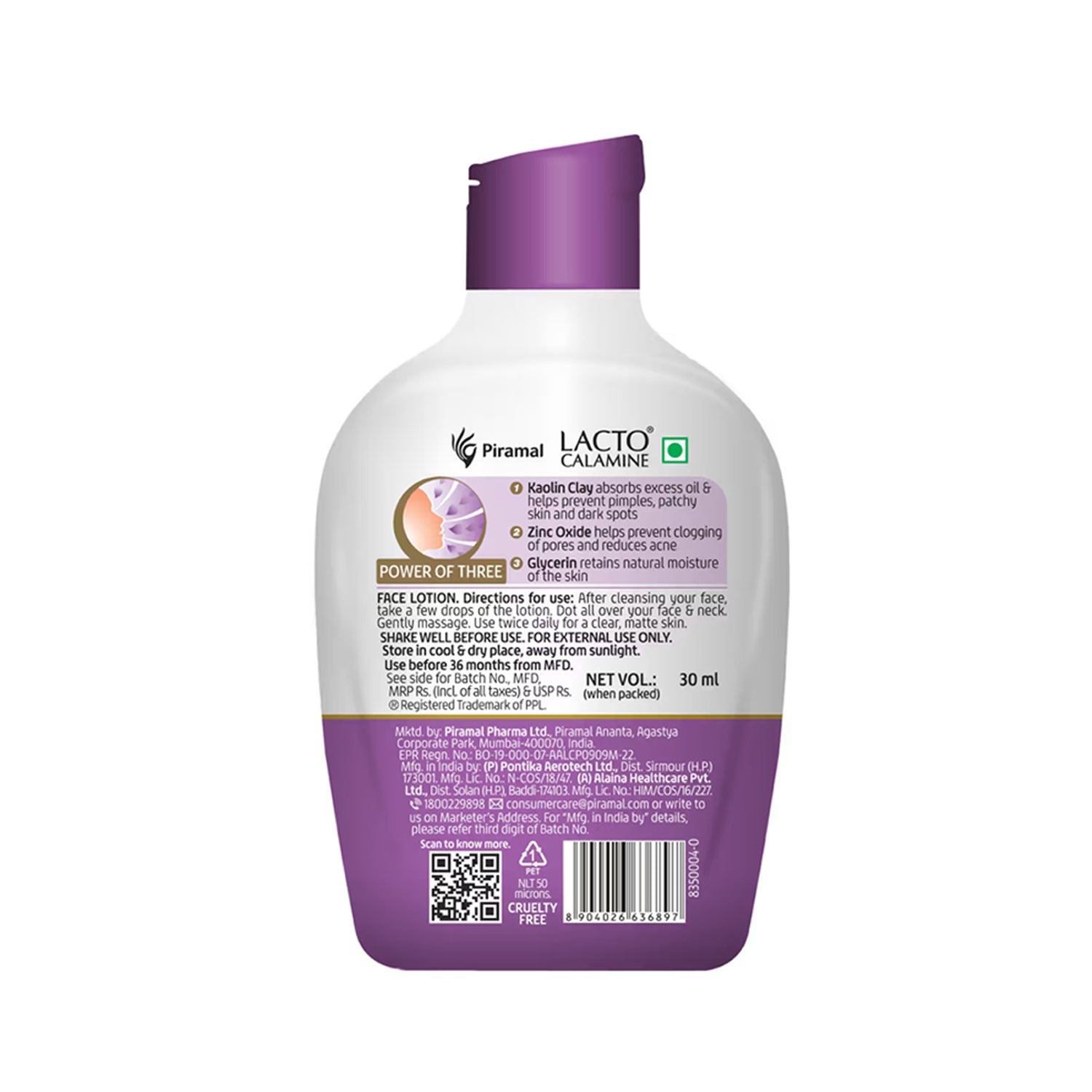 Lacto Calamine Face & Body Lotion Moisturizer For Oily Skin- Kaolin Clay & Glycerin Extracts