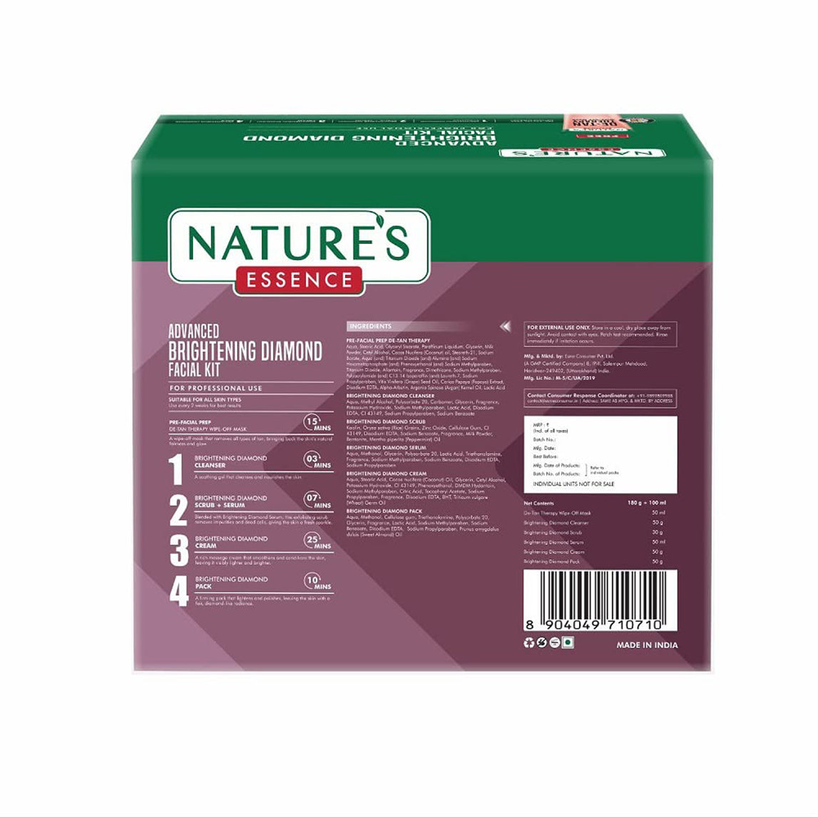 Natures Advanced Brightening Diamond Facial Kit 230G
