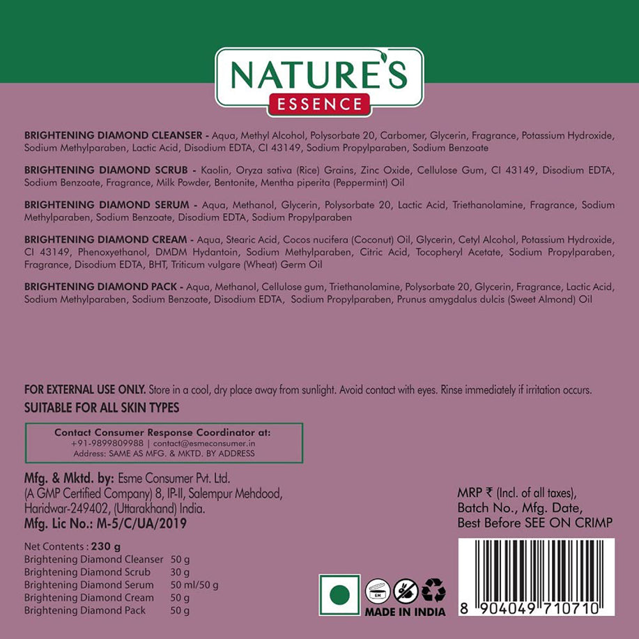 Natures Advanced Brightening Diamond Facial Kit 230G