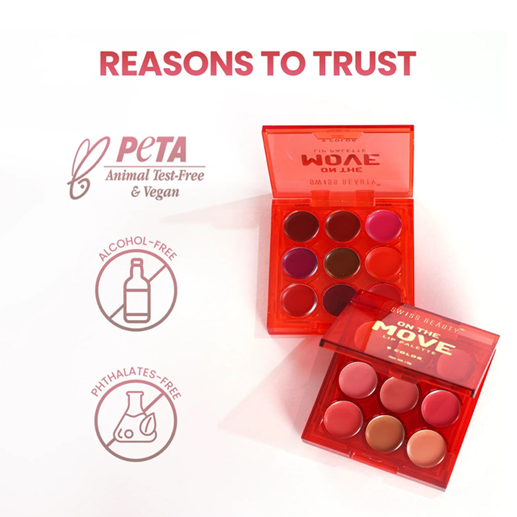 Swiss Beauty On The Move Lip Palette 9 Color 5G
