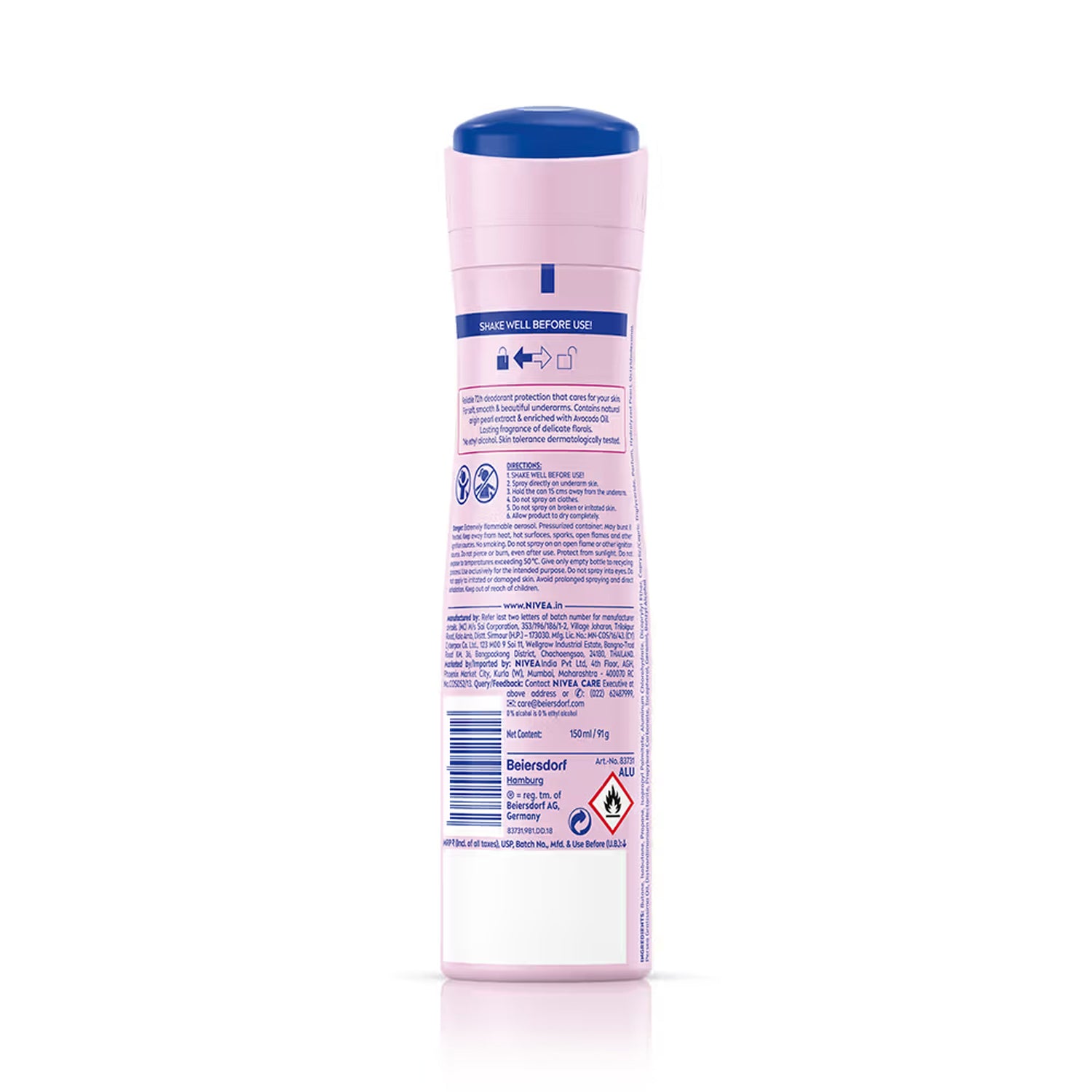 Nivea Deodorant Pearl & Beauty Pearl Extracts & Avocado Oil 150Ml