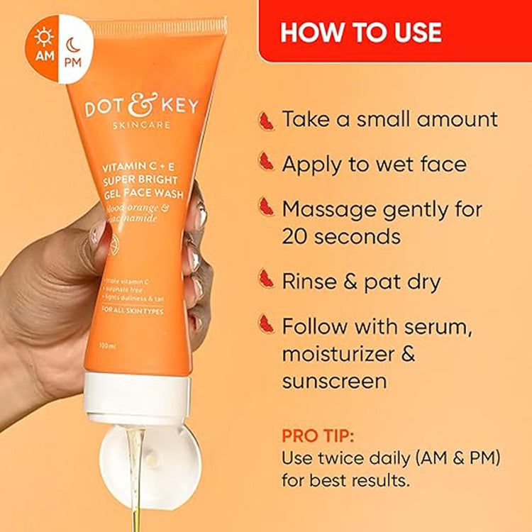 Dot & Key Super Bright Vitamin C + E Gel Face Wash