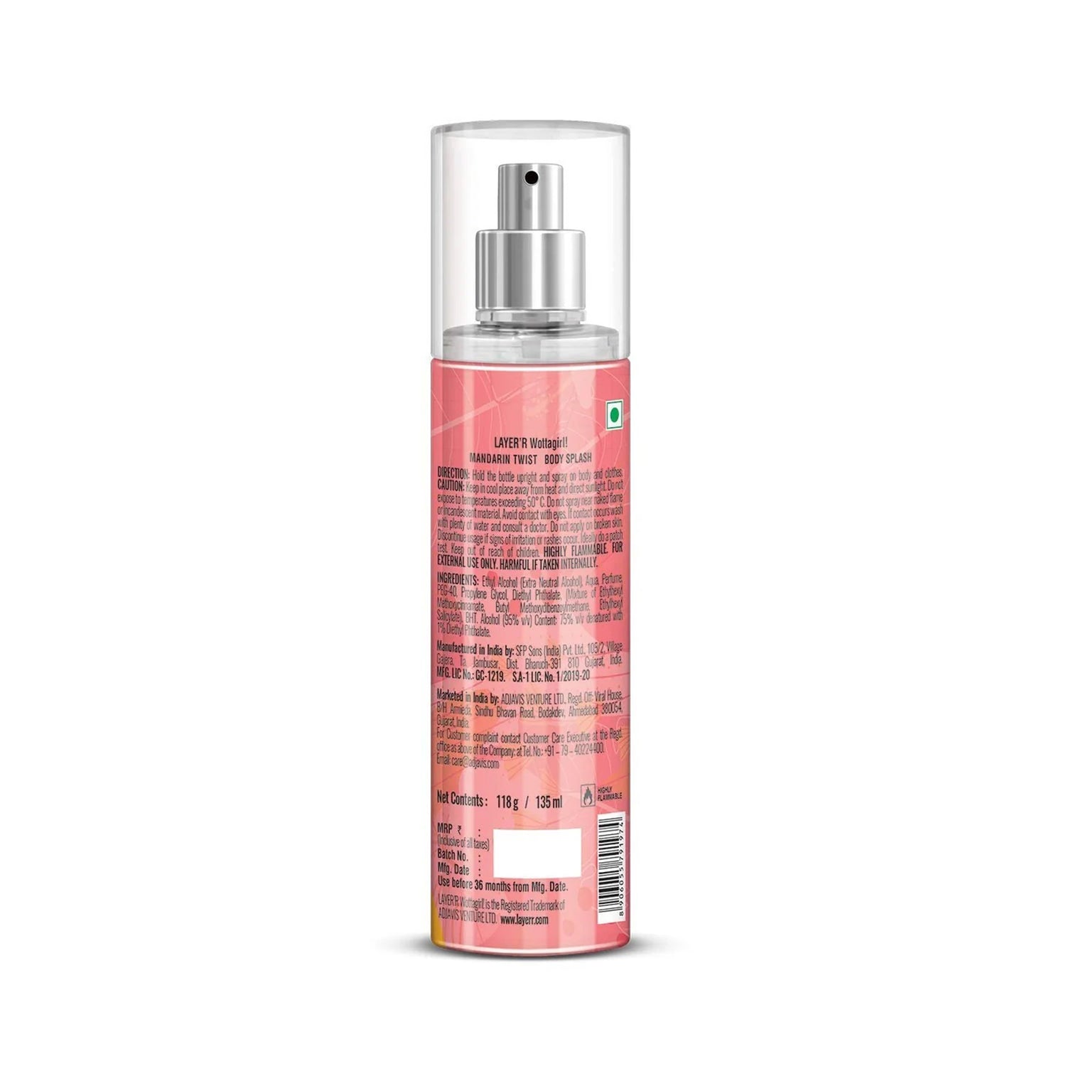 Layer R Wottagirl Mandarin Twist Body Splash For Her 135Ml