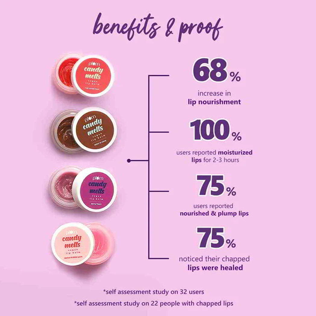 Plum Candy Melts Vegan Lip Balm 12G