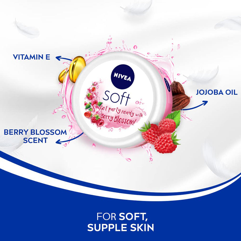Nivea Soft Light Moisturiser Berry Blossom