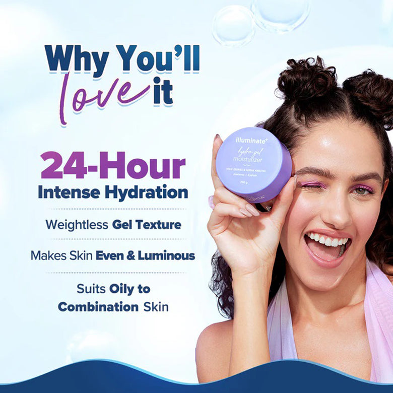 Aqualogica Illuminate Hydra Gel Moisturizer Wild Berries & Alpha Arbutin