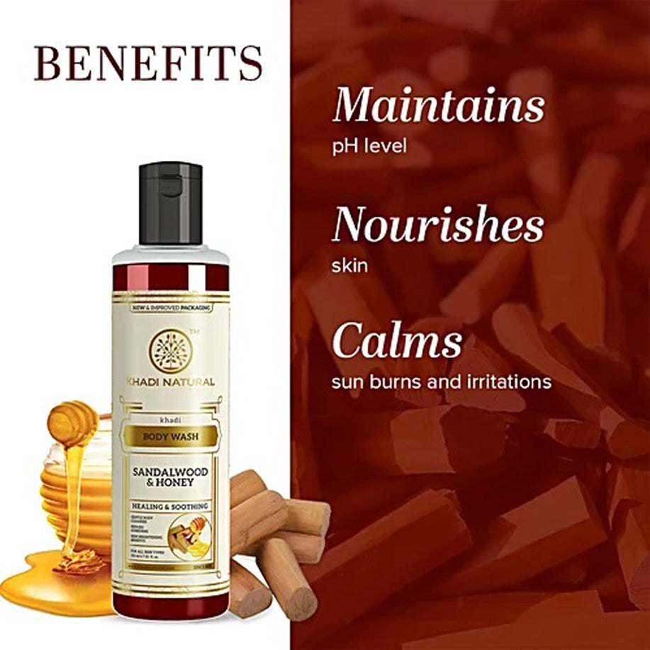 Khadi Body Wash Sandalwood & Honey 210Ml