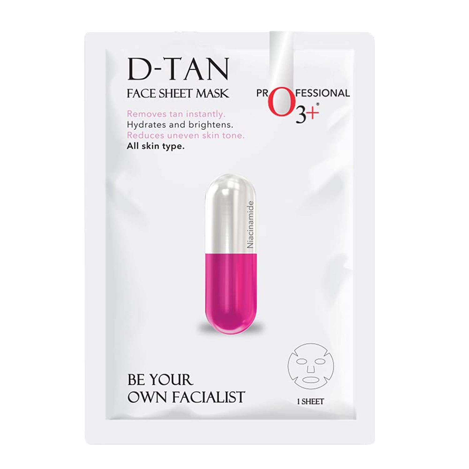 O3+ D-Tan Face Sheet Mask 1N