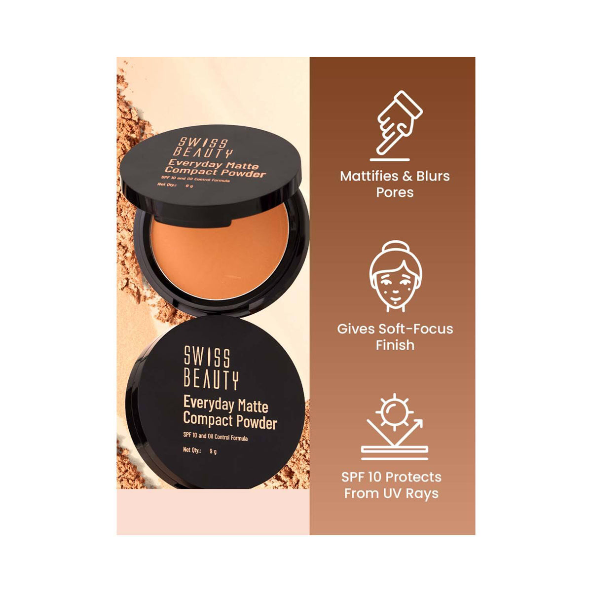 Swiss Beauty Everyday Matte Compact Powder 9G