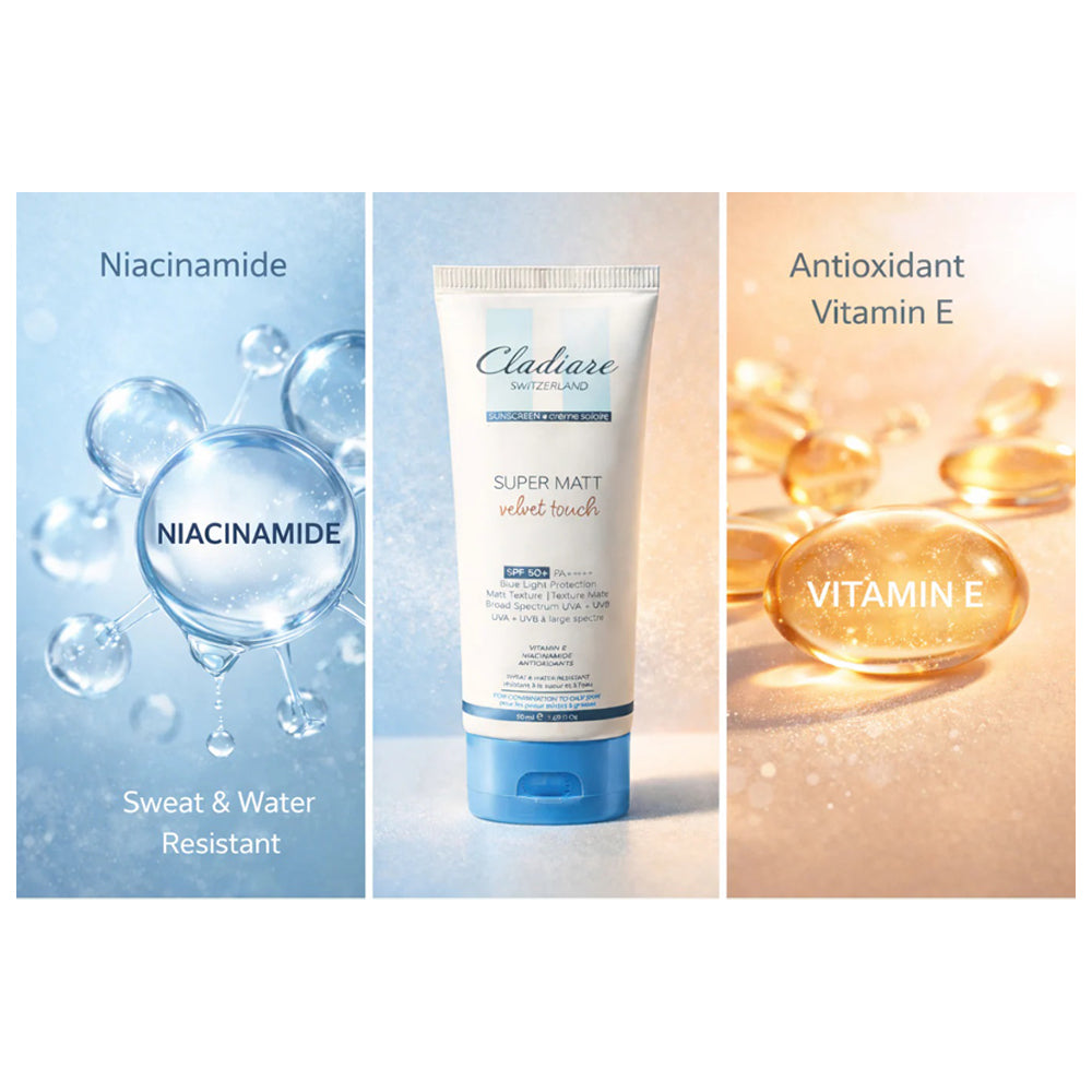 Cladiare Spf 50 Super Matt Velvet Touch Sunscreen