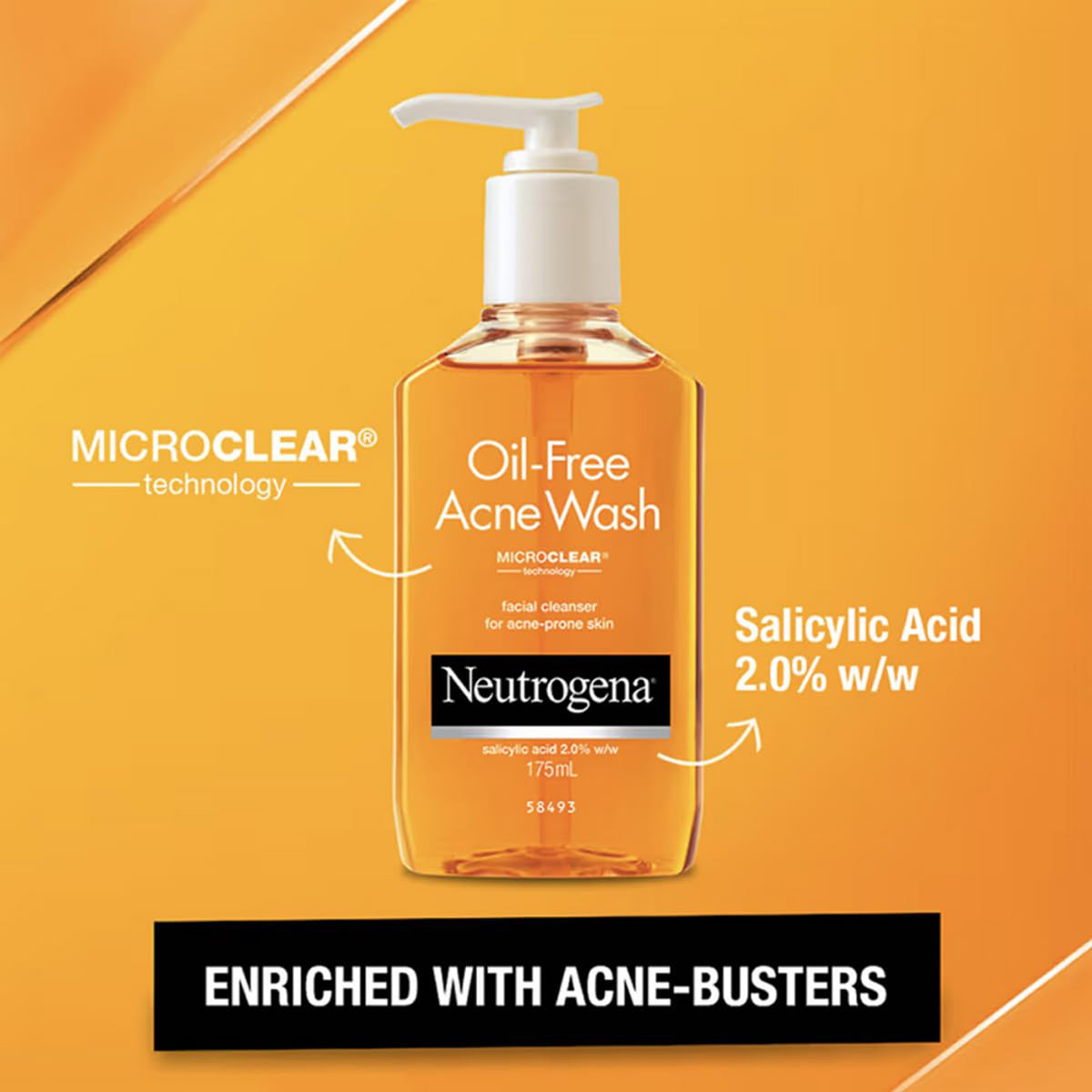 Neutrogena Oil- Free Acne Wash Facial Cleanser 175Ml