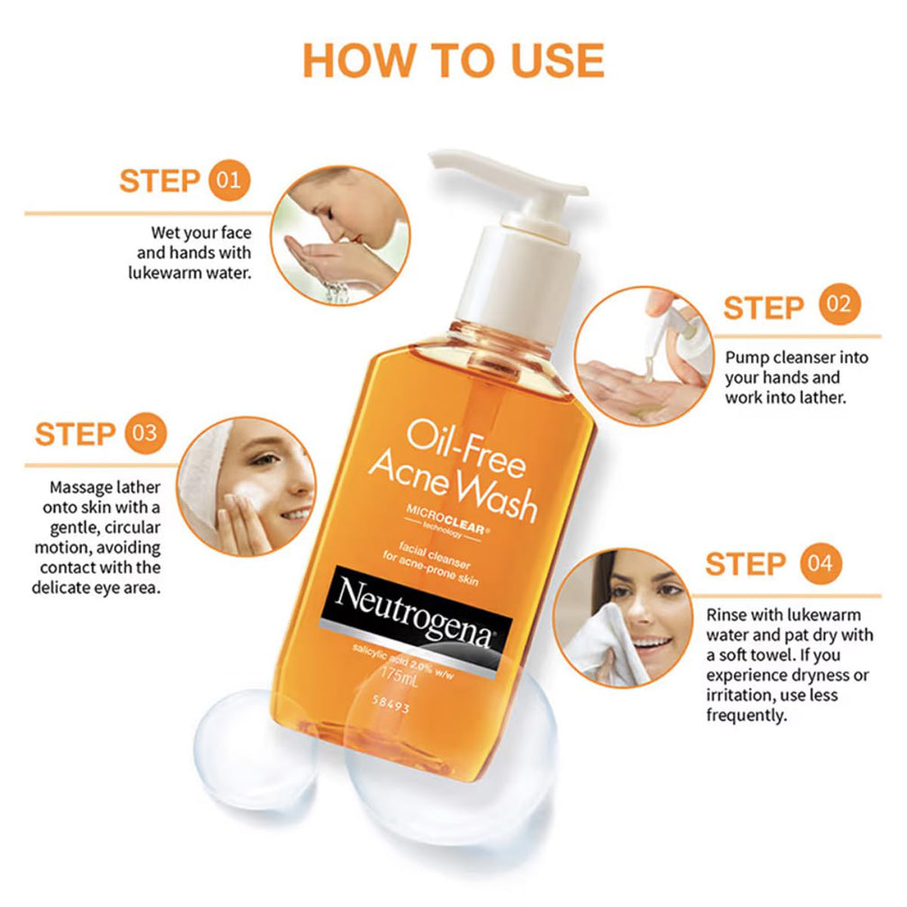 Neutrogena Oil- Free Acne Wash Facial Cleanser 175Ml