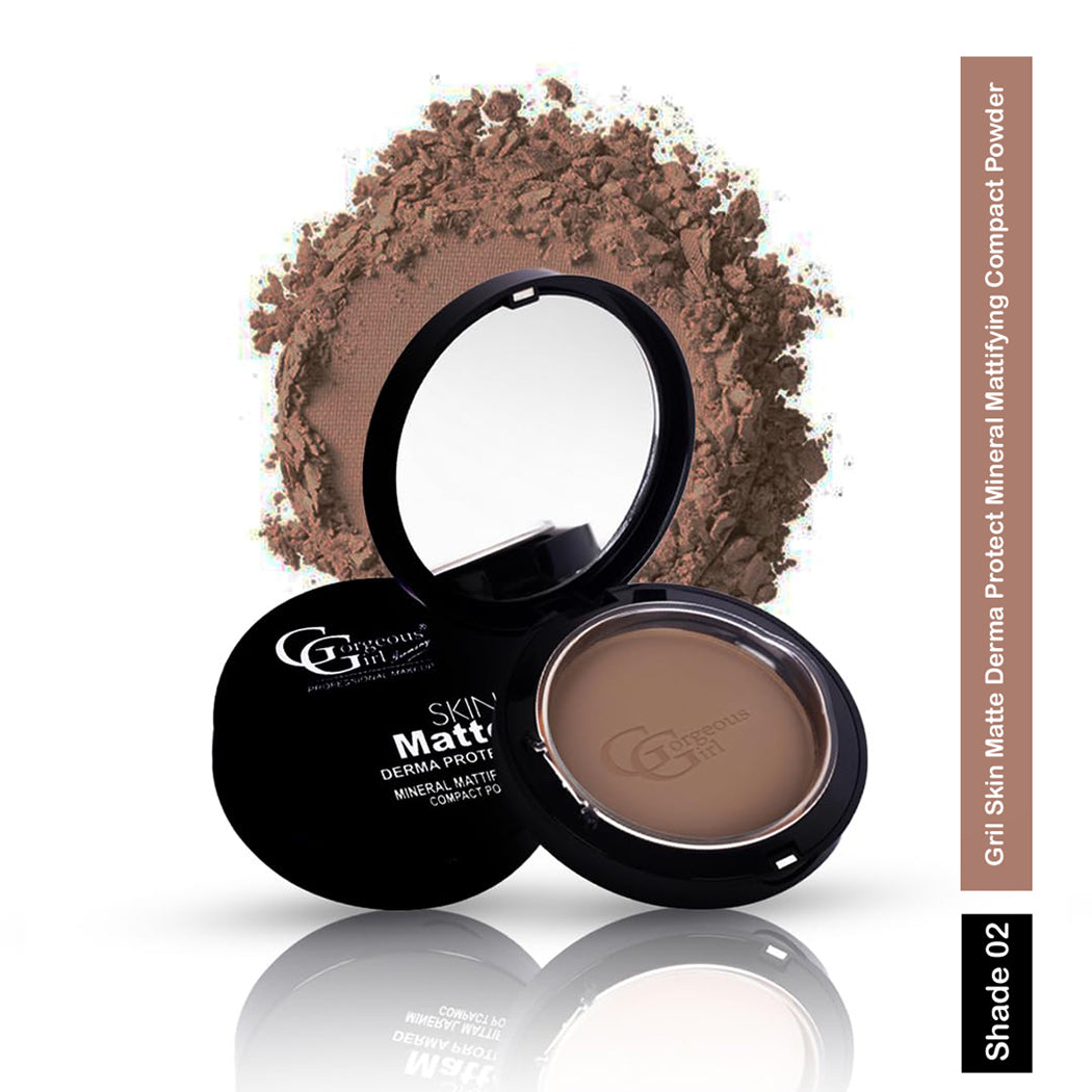 Gorgeous Gril Skin Matte Derma Protect Mineral Mattifying Compact Powder