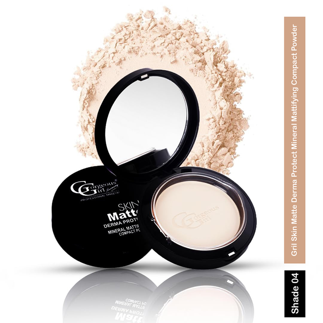 Gorgeous Gril Skin Matte Derma Protect Mineral Mattifying Compact Powder