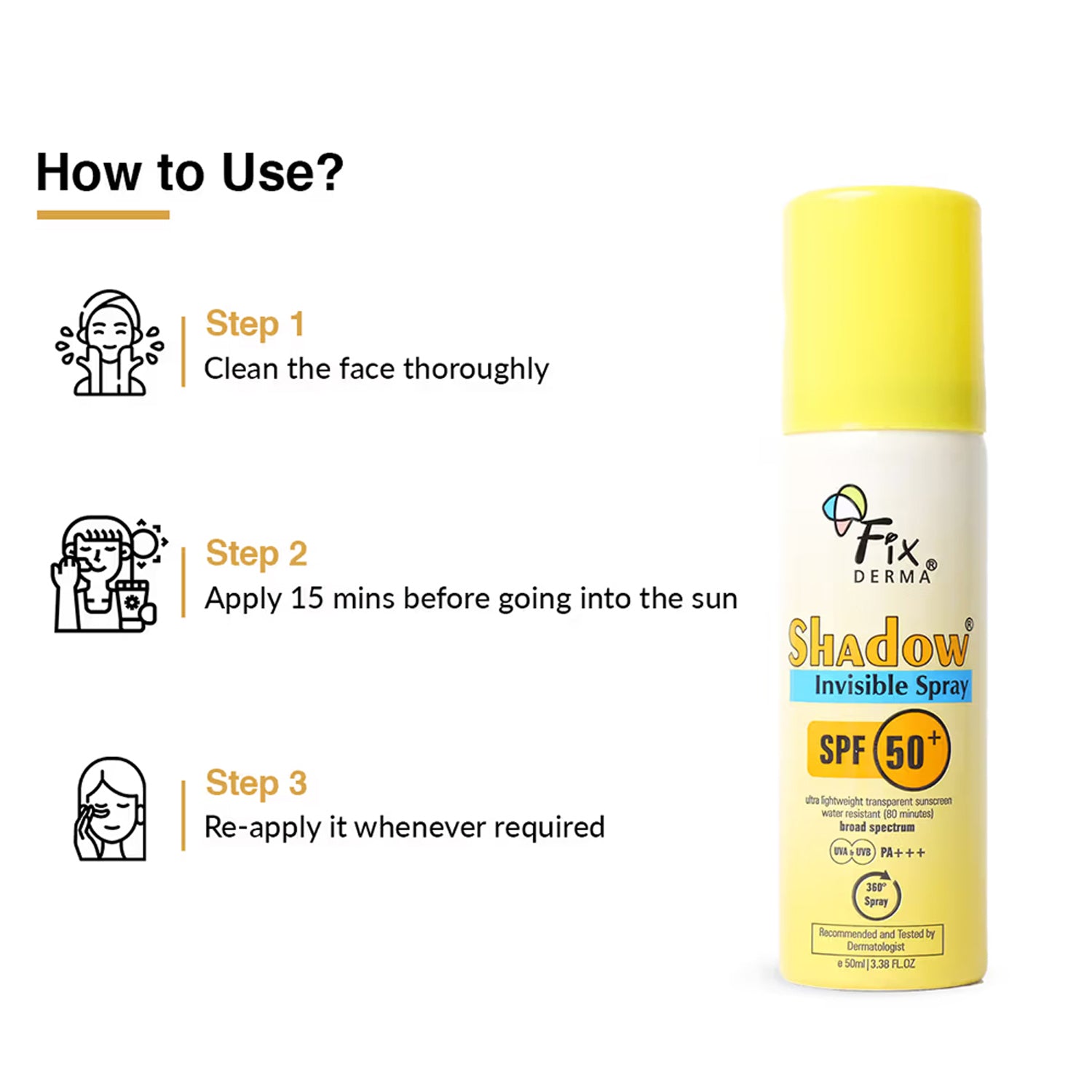Fixderma Shadow Invisible Spray Spf 50+