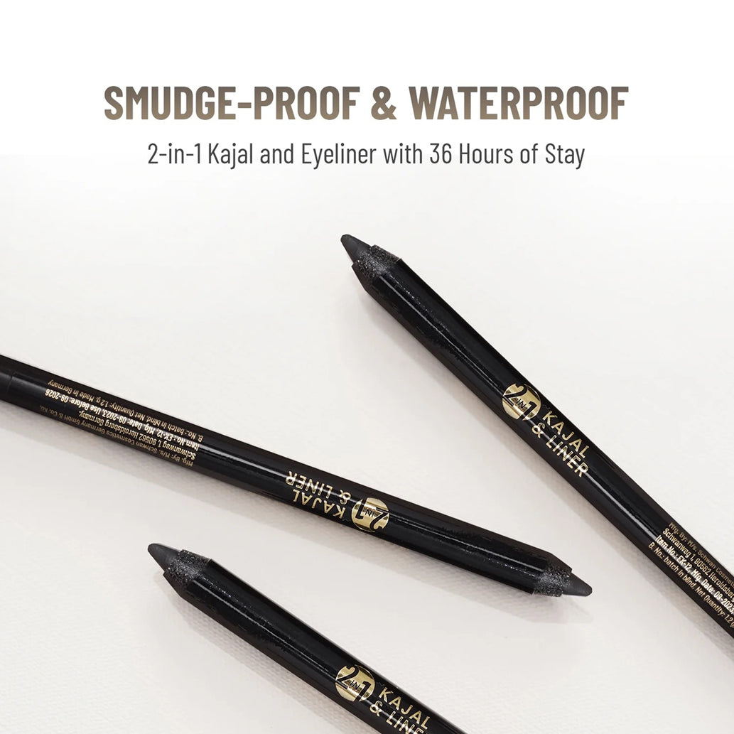 Swiss Beauty 2 In 1 Bold & Black Kajal Liner 1.2g