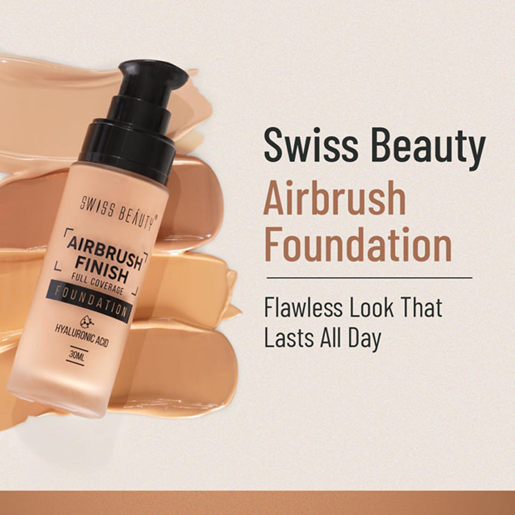 Swiss Beauty Airbrush Finish Full Coverage Foundation 30ML
