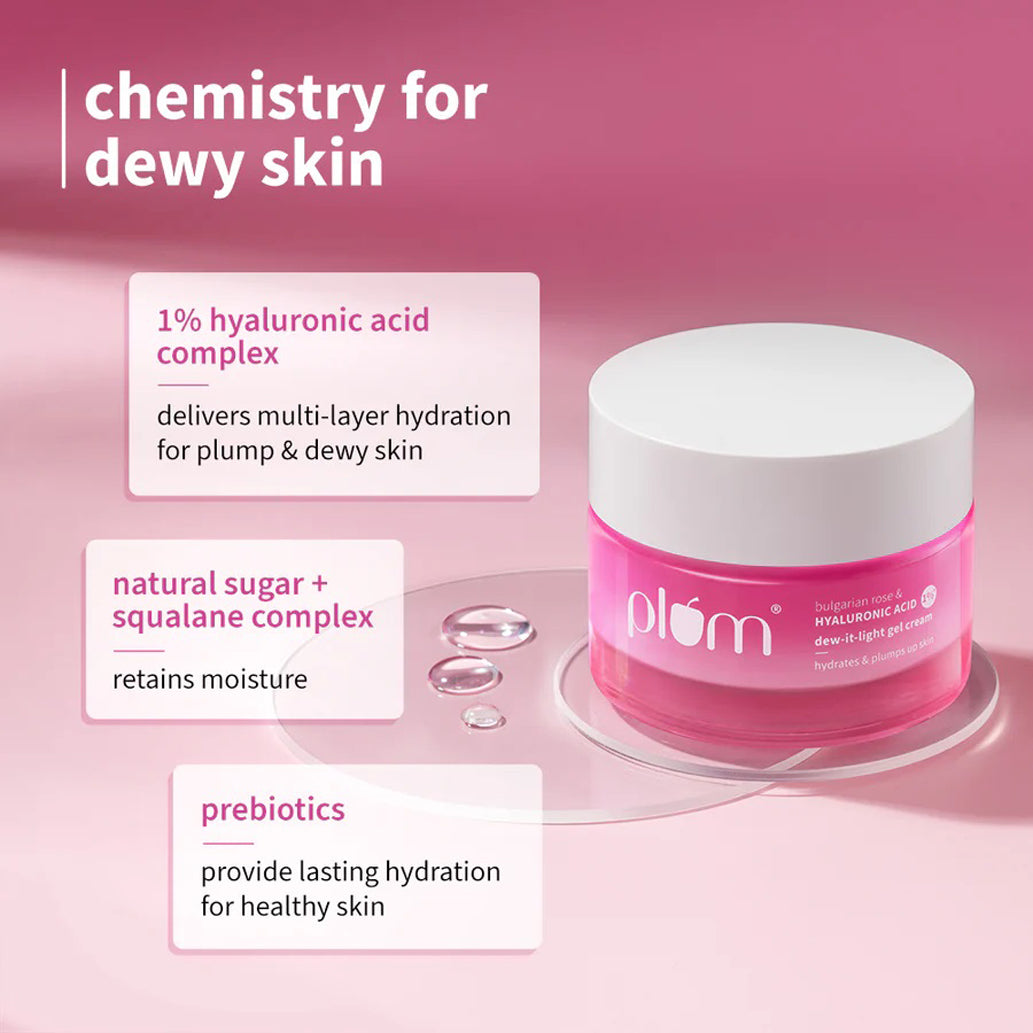 Plum Bulgarian Rose And 1Per Hyaluronic Acid Dew-It-Light Gel Cream